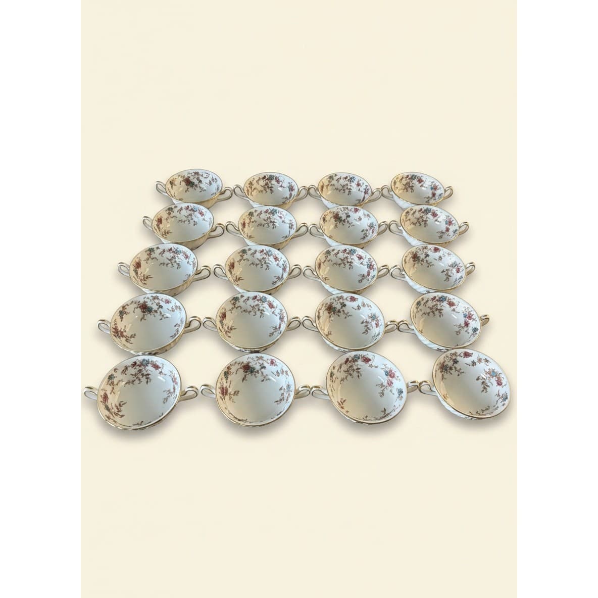 145-PC Minton 'Ancestral' Fine Bone China Dinner Service Set for 18 England - Thumbnail 6