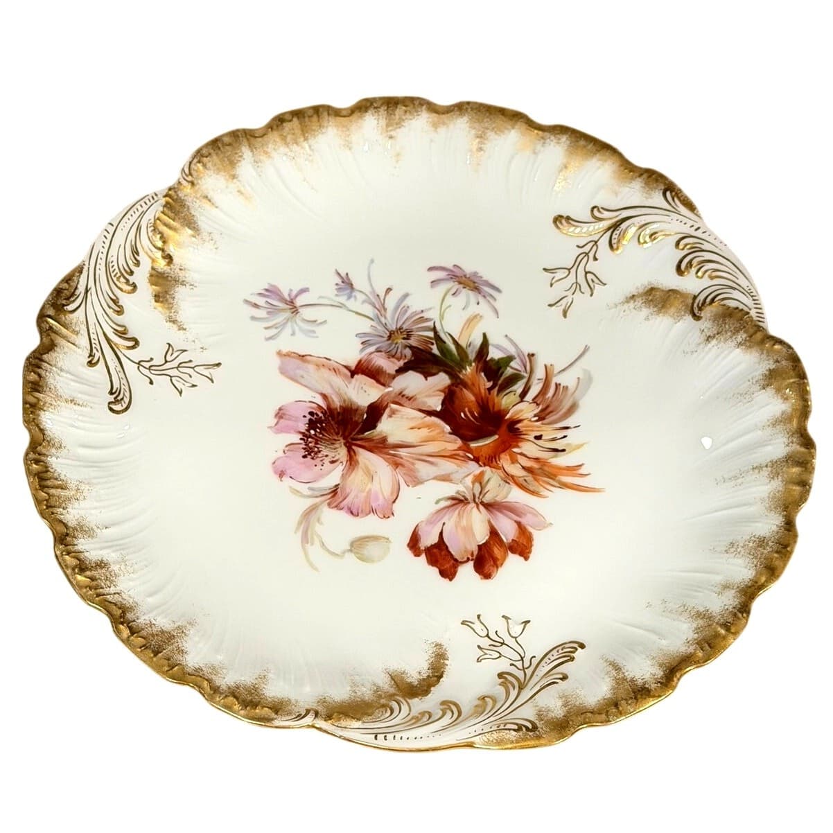 Antique Dresden Hand Painted Floral Cabinet Plates Signed Dorn c1900-Set of 5 - Thumbnail 6