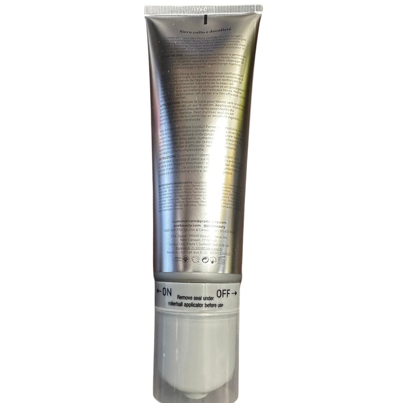 Prai Beauty Ageless Throat & Decolletage Serum 8 oz Tube Applicator-New-Sealed - Thumbnail 3