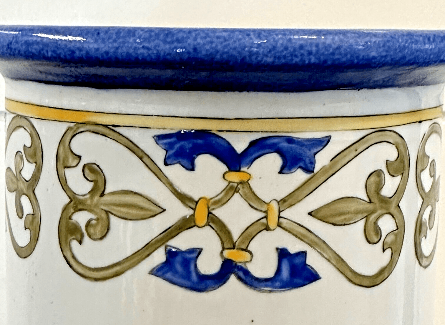 Ecco Nova Pottery Spanish Blue Gold Wine Chiller-Nice! Vintage - Thumbnail 2