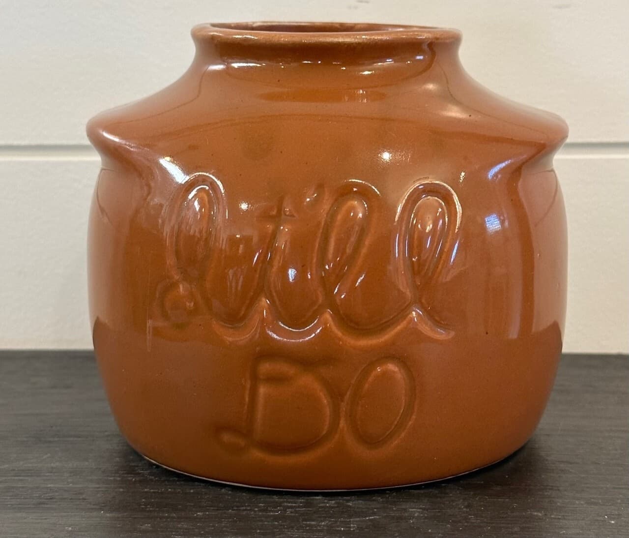 Brown Glaze Stoneware Crock "It'll Do" 1950's Vintage