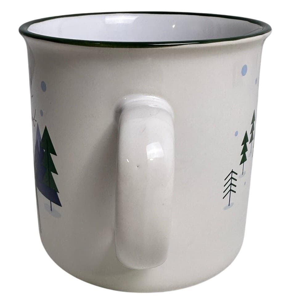 Festive Winter Reindeer Design Large Ceramic 20 oz Coffee/Latte Mug Excellent - Thumbnail 2