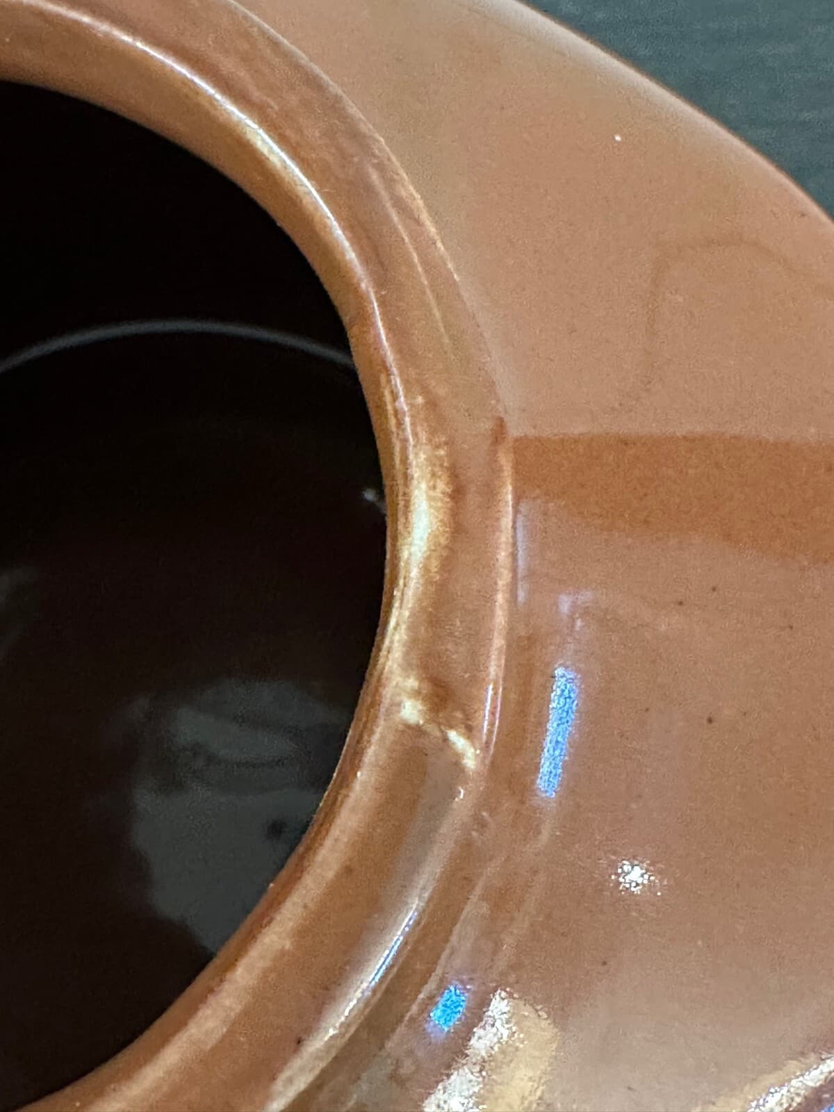 Brown Glaze Stoneware Crock "It'll Do" 1950's Vintage - Thumbnail 6