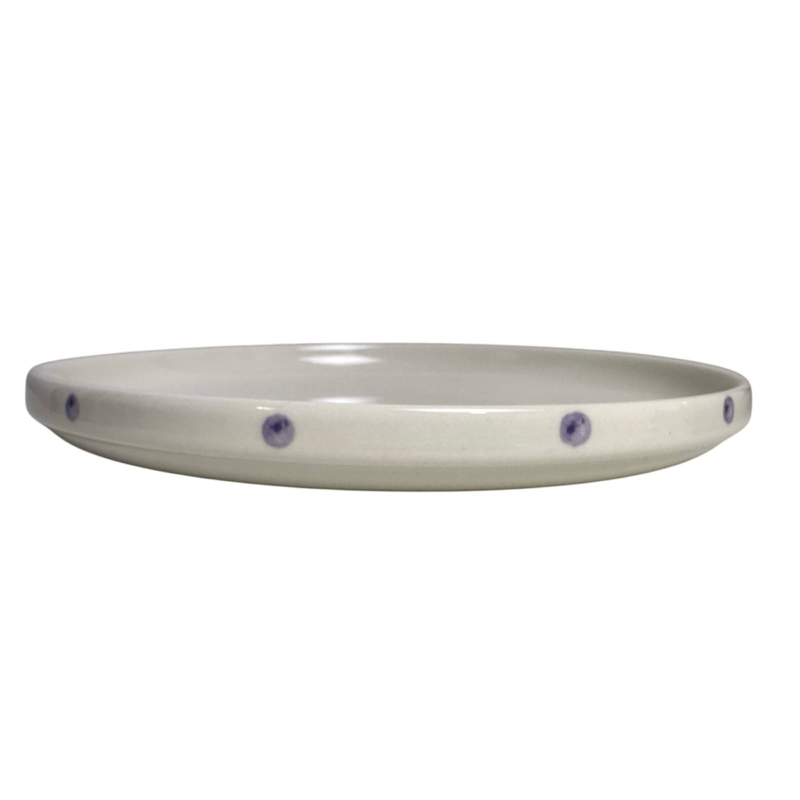 Mulberry Home Collection 10.75" Dinner Plates 1 Brushed/1 Purple Polka Dot Rim