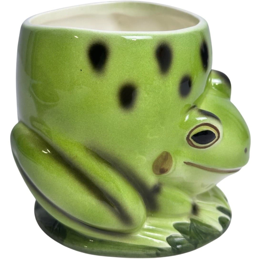 Takahashi Hand Painted Unique and Cute as Can Be Frog Plate and Mug Set-Adorable - Thumbnail 7