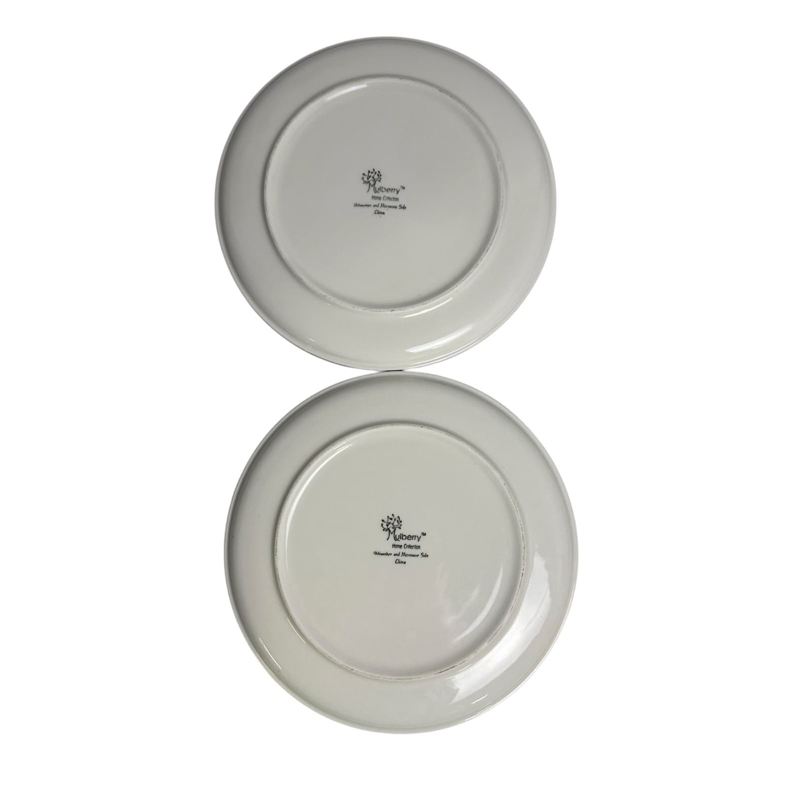 Mulberry Home Collection 10.75" Dinner Plates 1 Brushed/1 Purple Polka Dot Rim - Thumbnail 4