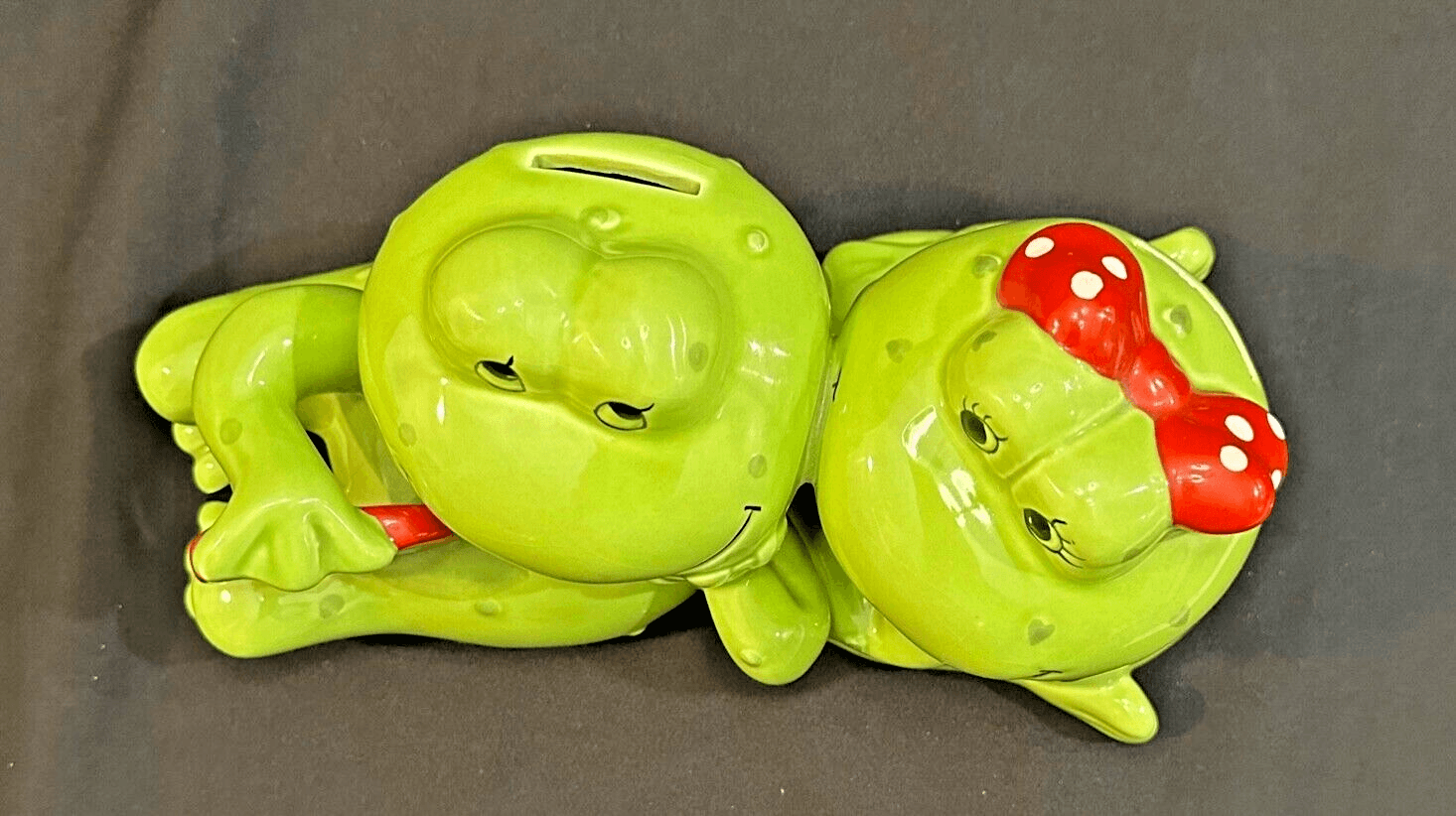 Frogs in Love Two-Sided Bank-Adorable! Vintage - Thumbnail 4