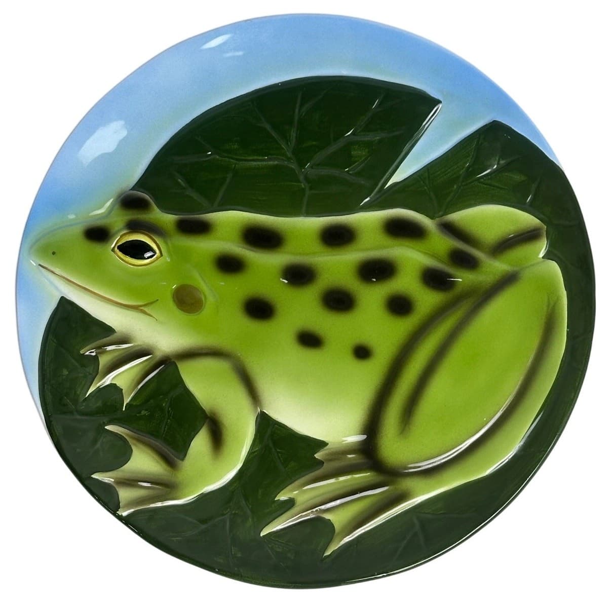 Takahashi Hand Painted Unique and Cute as Can Be Frog Plate and Mug Set-Adorable - Thumbnail 2