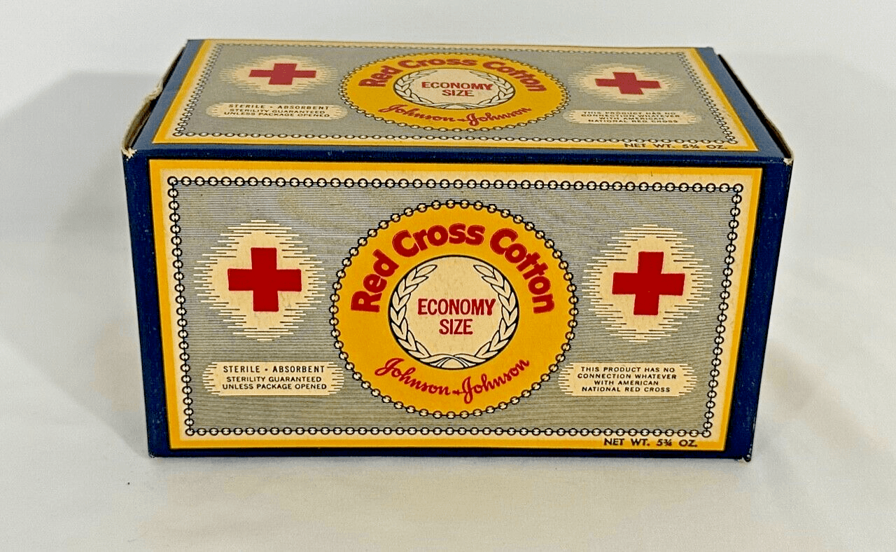 Economy Size Johnson and Johnson Red Cross Cotton Balls NOS Vintage