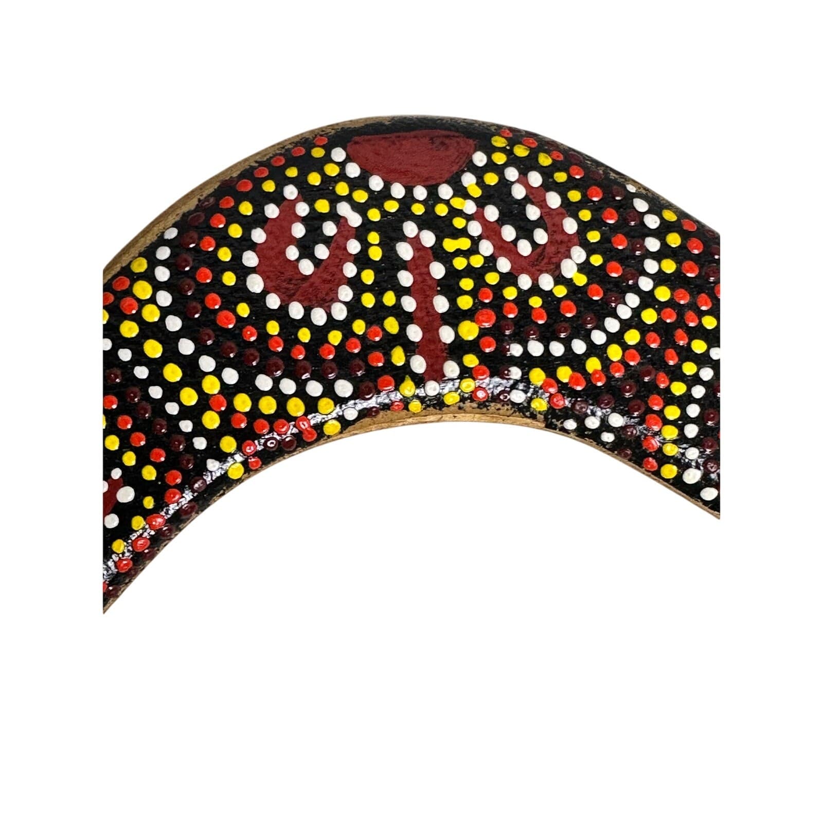 Dreamtime Australia Wooden Boomerang Aboriginal Art Hand Crafted/Painted 12 inch - Thumbnail 3