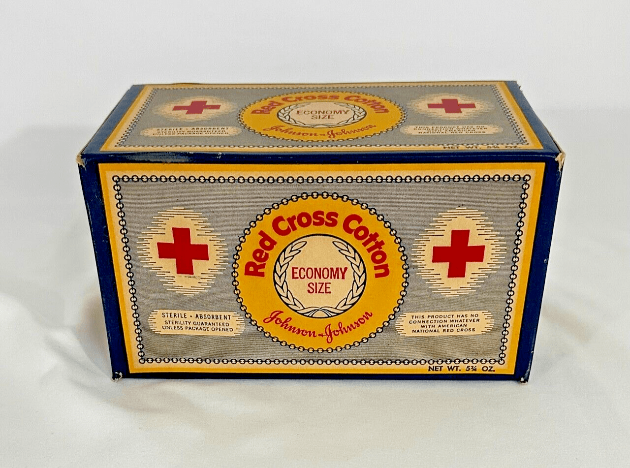 Johnson & Johnson Red Cross Cotton Balls Economy Size NOS Vintage