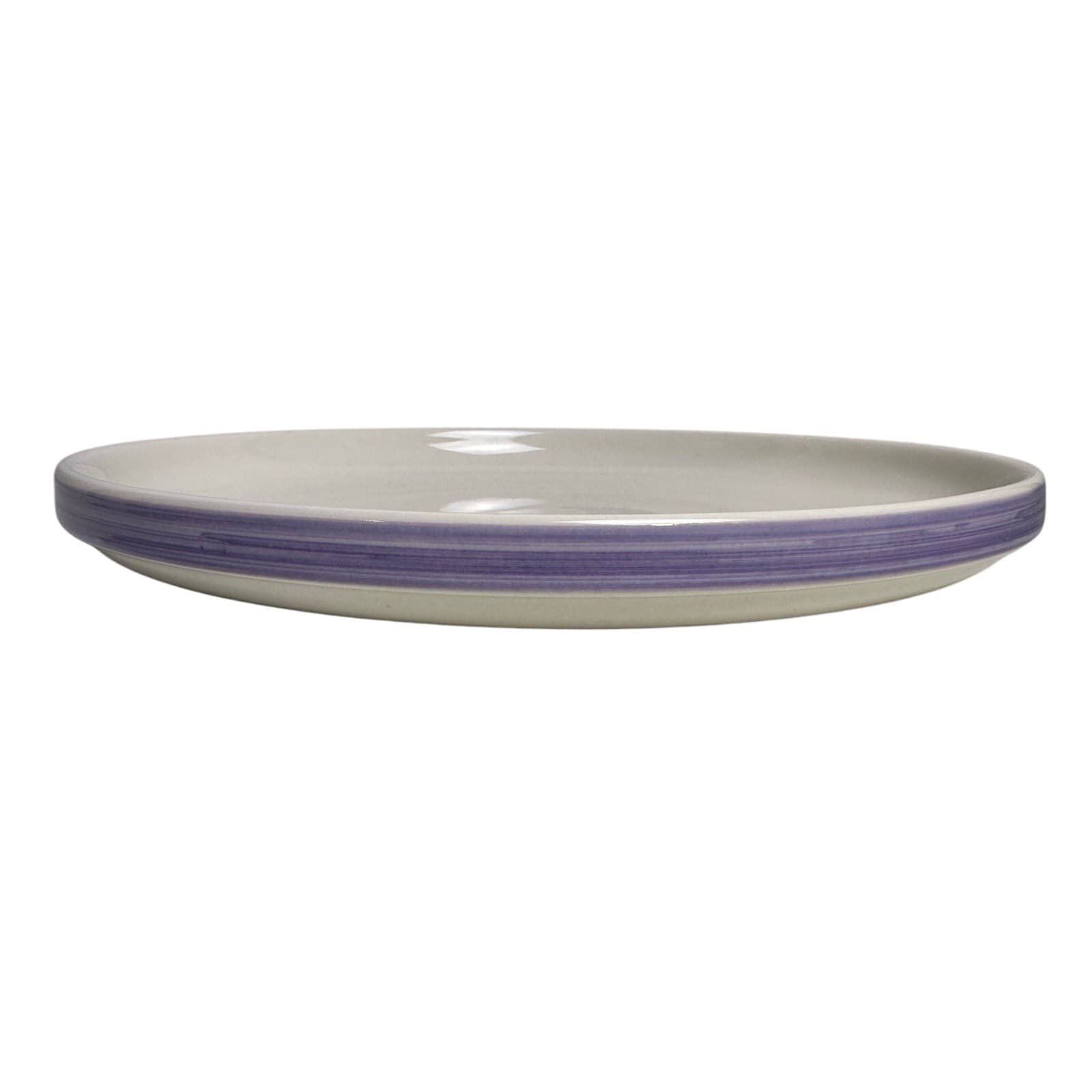 Mulberry Home Collection 10.75" Dinner Plates 1 Brushed/1 Purple Polka Dot Rim - Thumbnail 3