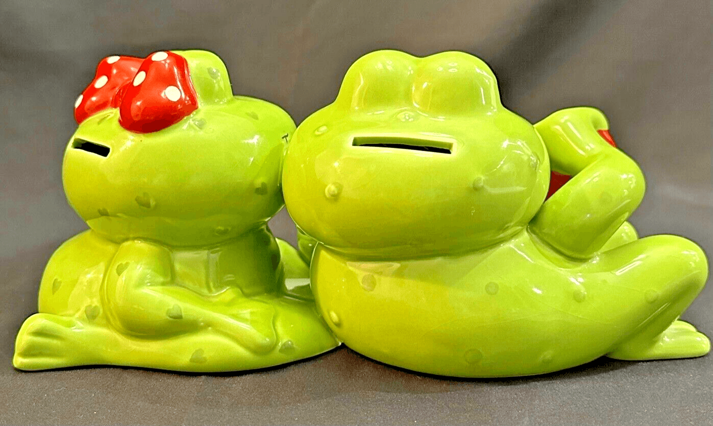 Frogs in Love Two-Sided Bank-Adorable! Vintage - Thumbnail 2