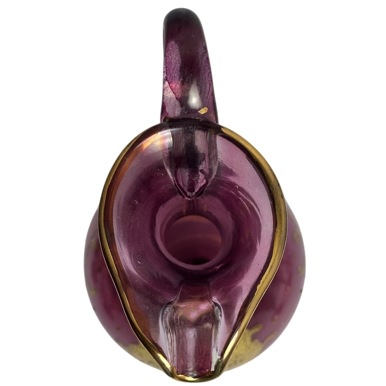 Cranberry Glass Intricate Gilt Overlay Design MCM Decanter and Stemware-Set of 7 - Thumbnail 7