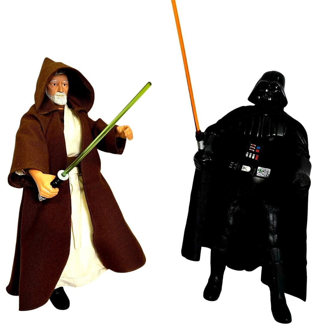 Obi-Wan Kenobi & Darth Vader 1993 Hasbro 12” Star Wars Figures