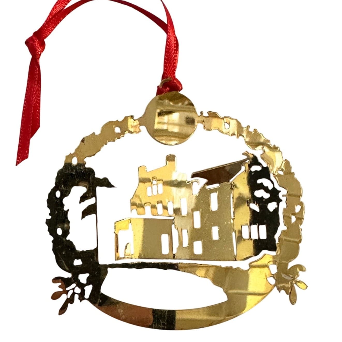 Oklahoma Govenors Mansion Brass 3-D Christmas Ornament - Thumbnail 2