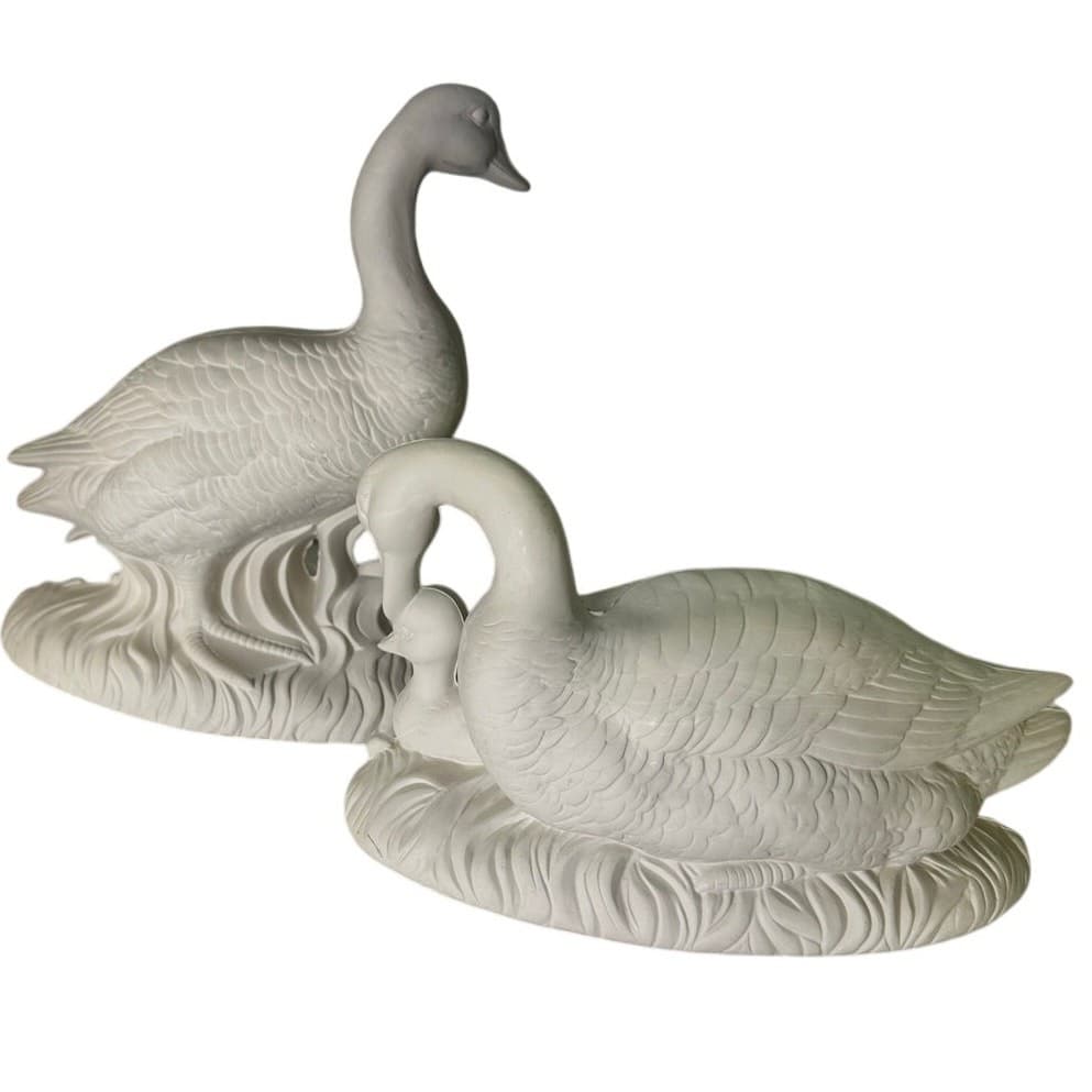 Atlantic Mold Unfired Greeware Canadian Geese 2 Piece Set Vintage - Thumbnail 3
