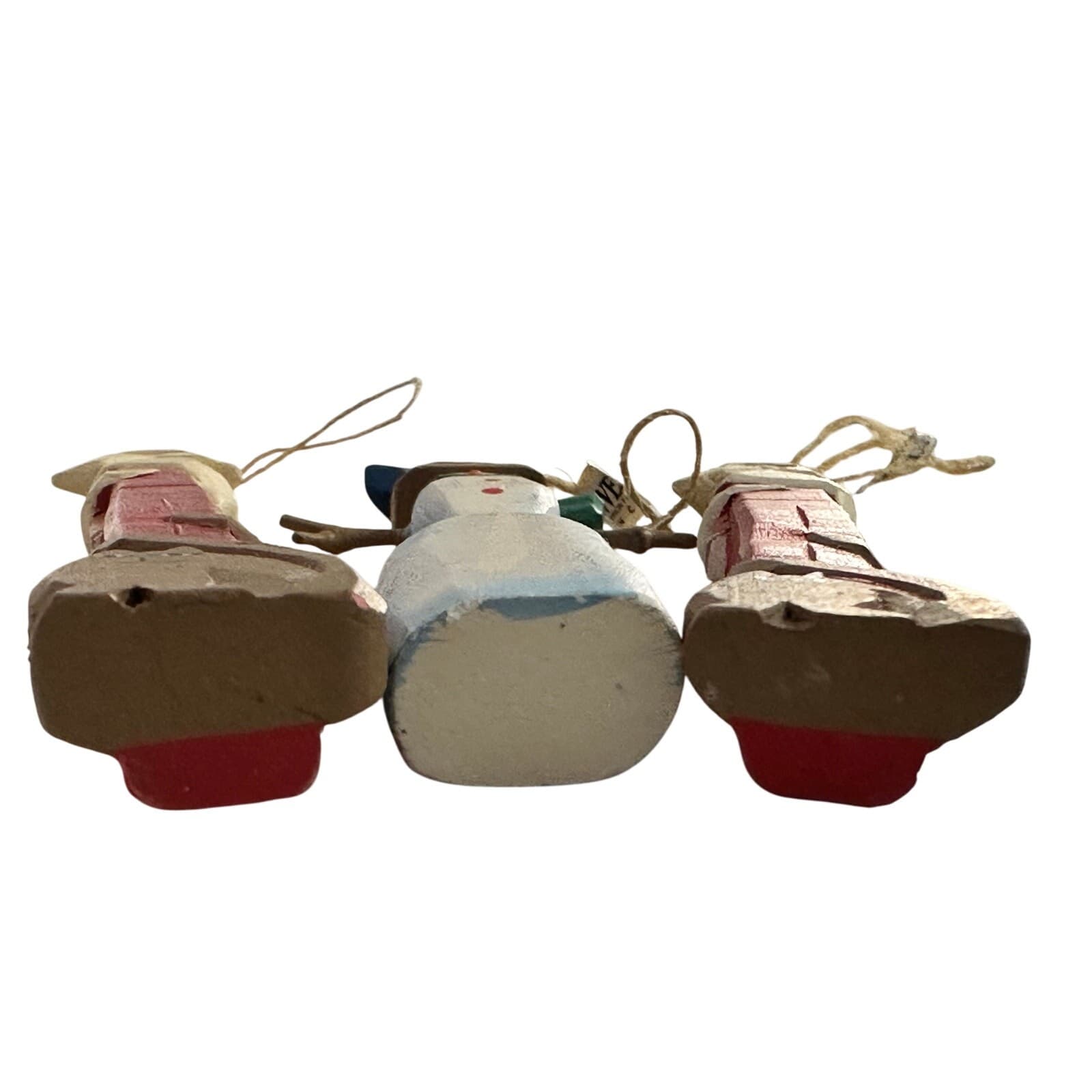 Midwest of Cannon Falls 3 Skinny Wood Ornsments 2 Santa &Cat & 1 Snowman & bird - Thumbnail 4