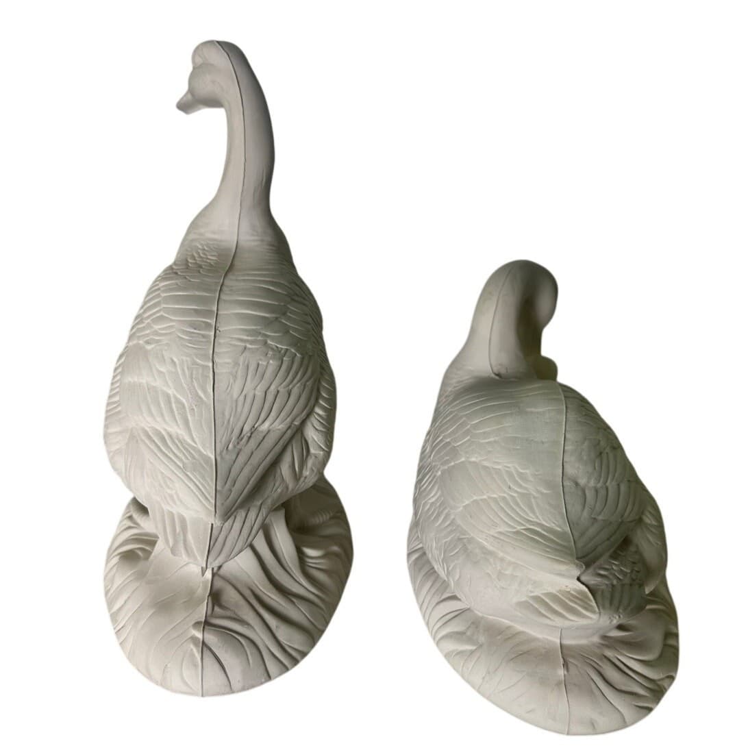 Atlantic Mold Unfired Greeware Canadian Geese 2 Piece Set Vintage - Thumbnail 2
