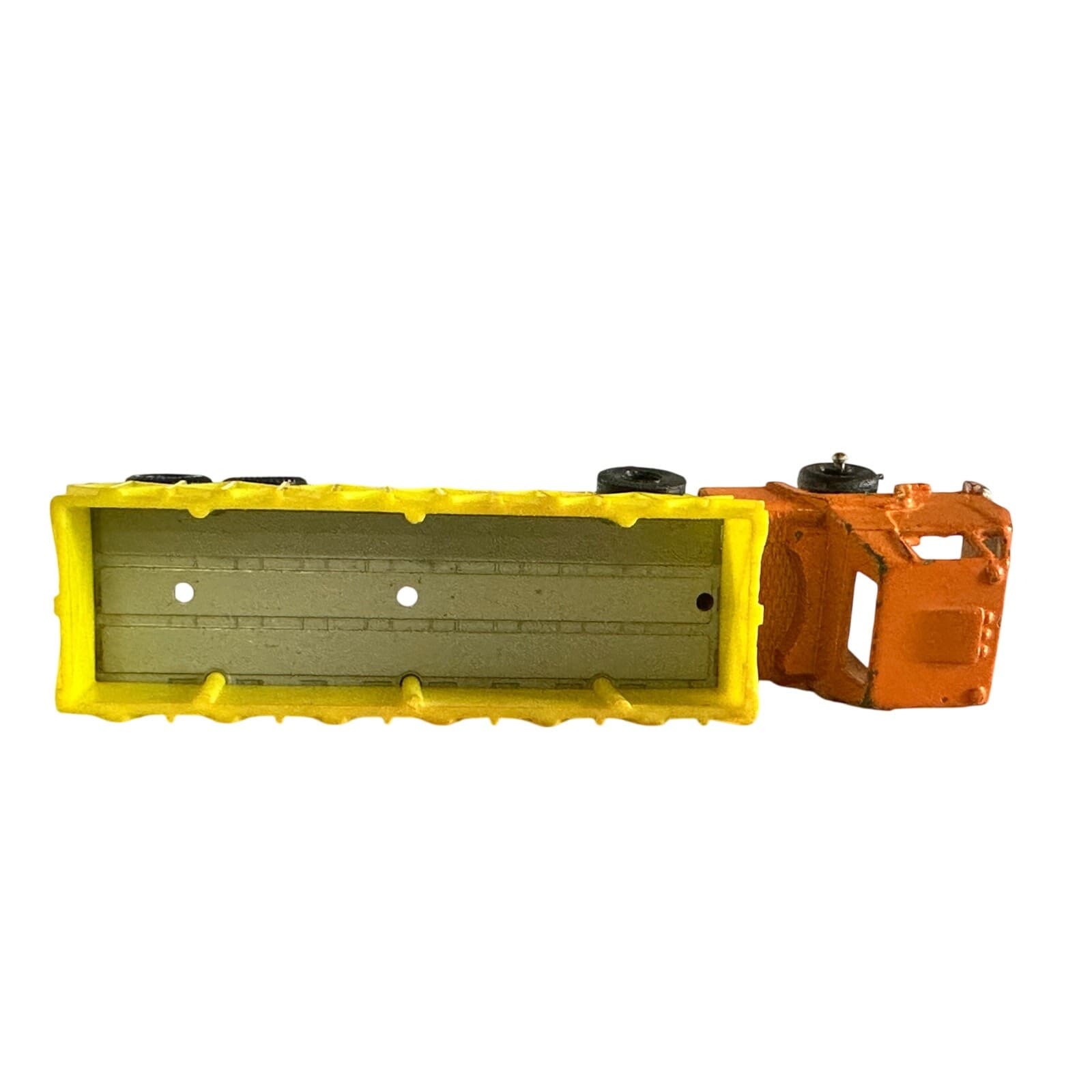 Marx Toys Cab Over Orange Truck with Yellow open Top Trailer Vintage - Thumbnail 6