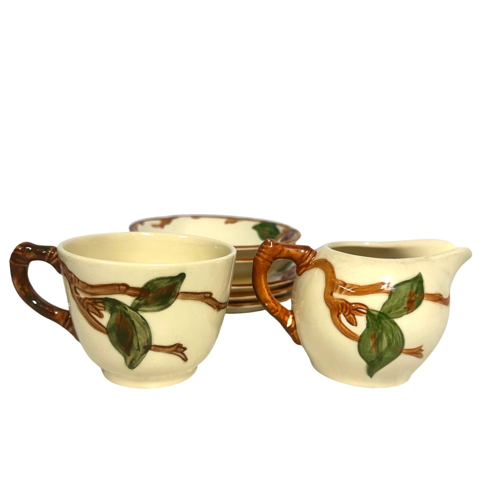 Franciscan Red Apple 7 Pieces-Berry Bowls (2) Creamer (1) Cup (1), Saucers (3) - Thumbnail 2