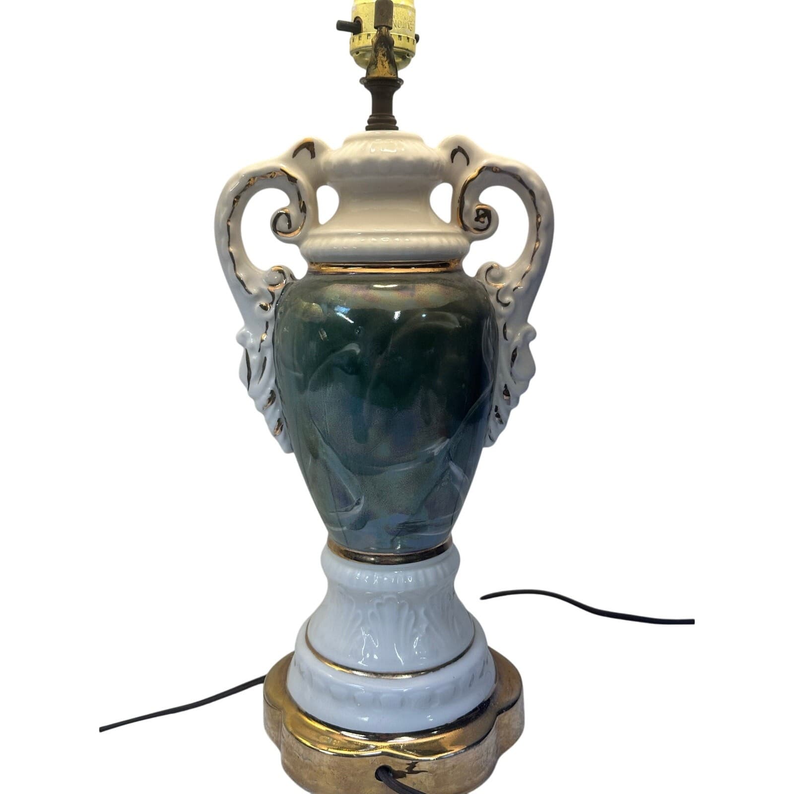 Pair of Vintage Mid-Century Victorian Style “Courting Couple” Ceramic Lamps - Thumbnail 5