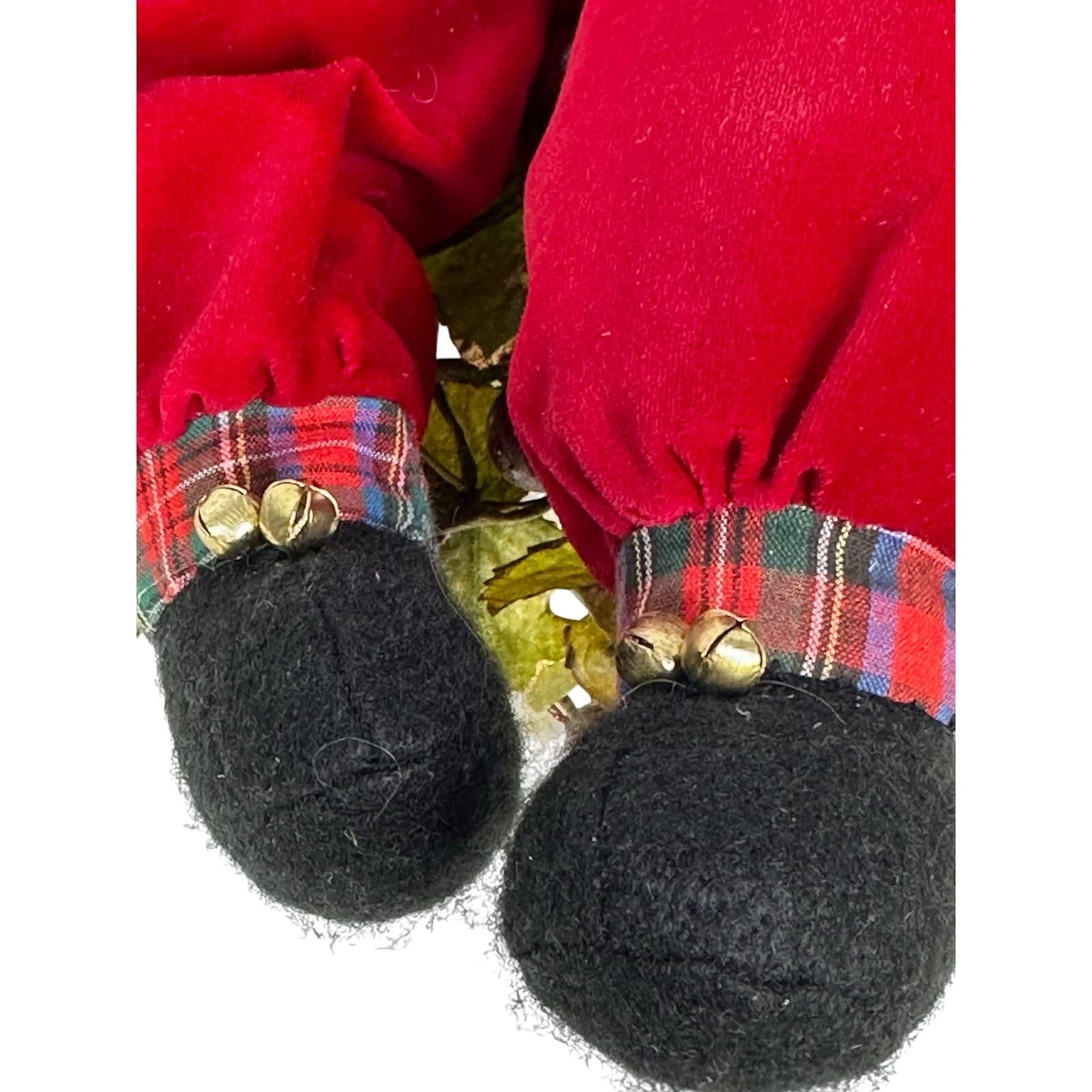 Plaid Santa With Pocket Watch 20” Berry Christmas Wreath Very Cute - Thumbnail 6