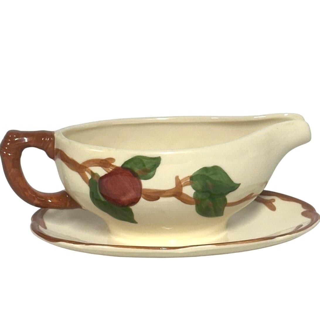 Franciscan Vintage Red Apple USA 8.75" Gravy Boat w/Attached Underplate - Thumbnail 3