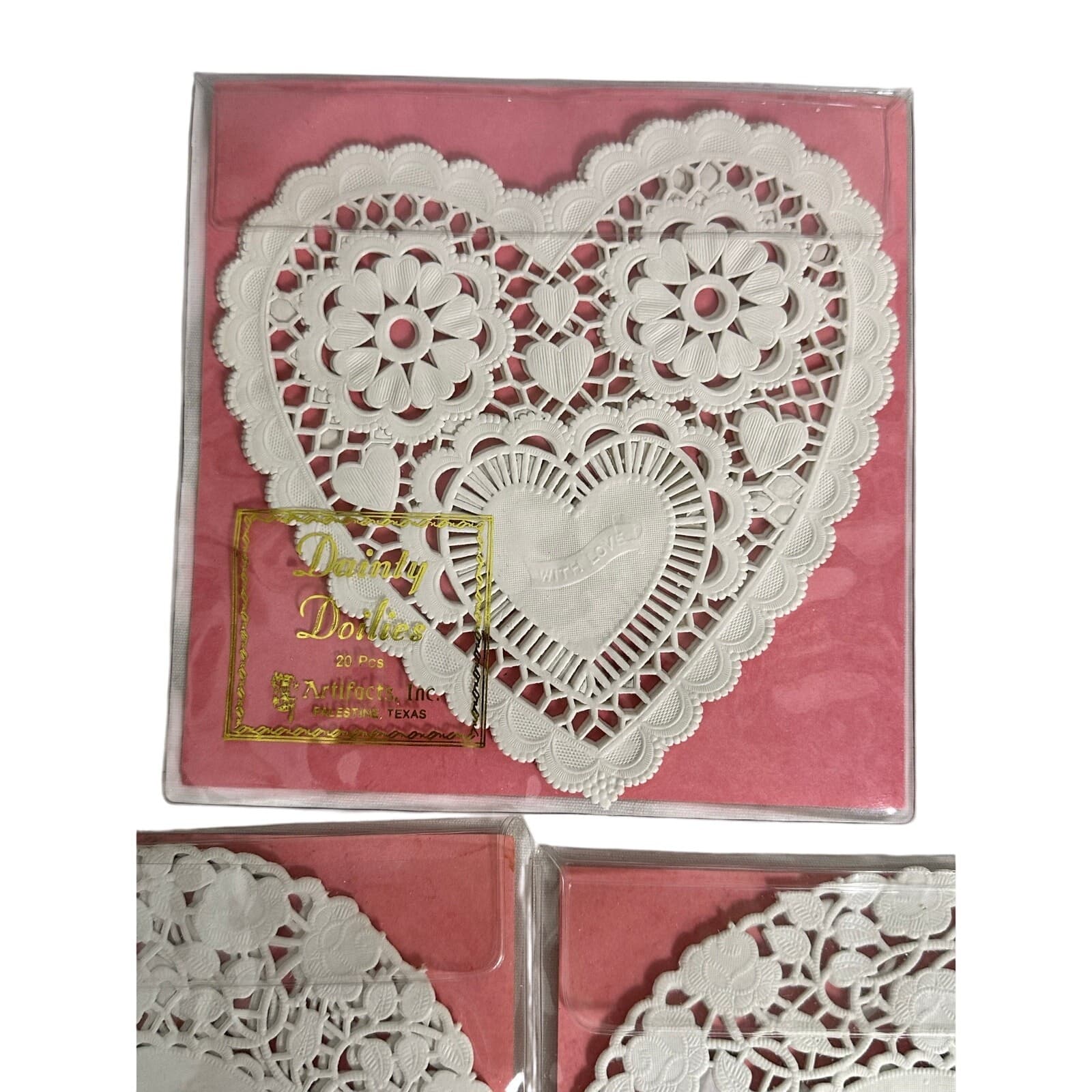 Dainty Doilies Palestine Texas 3 Pack Plus Royal Lace Doilies NOS Vintage - Thumbnail 2