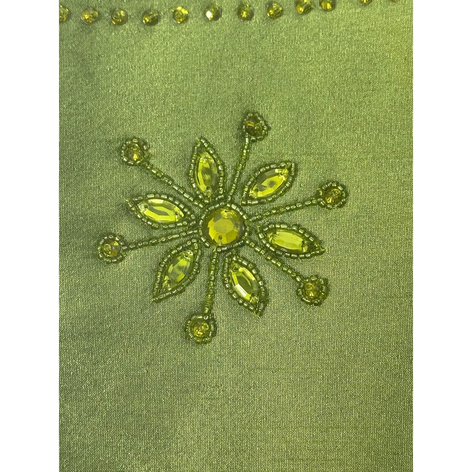 Lot of 6 Green Bejeweled 17" Christmas Stockings - Thumbnail 3