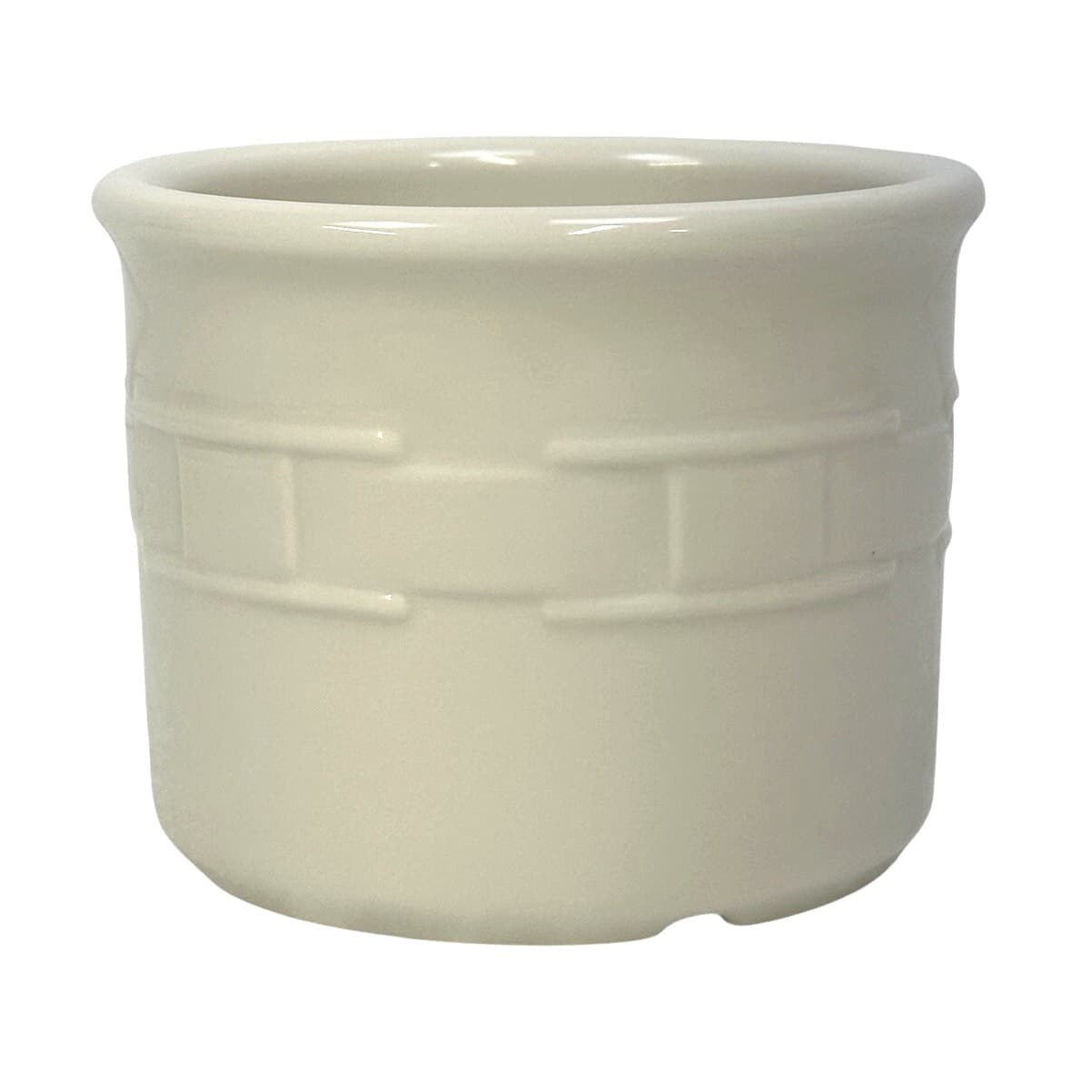Longaberger Woven Traditions Pottery IVORY 1 PT Condiment Crock USA-RARE