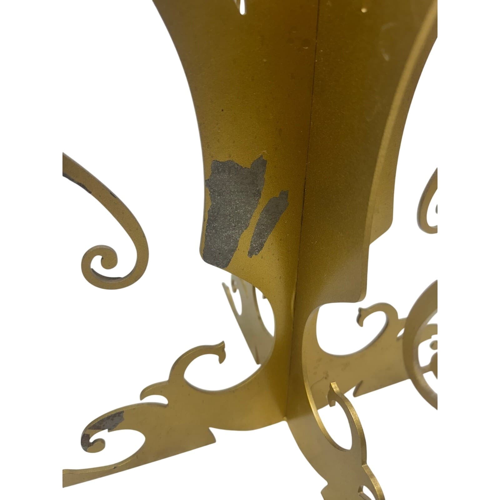 Pair of Vintage Brass Painted Metal Table Chandeliers Candle Obras 21"x 16" - Thumbnail 8