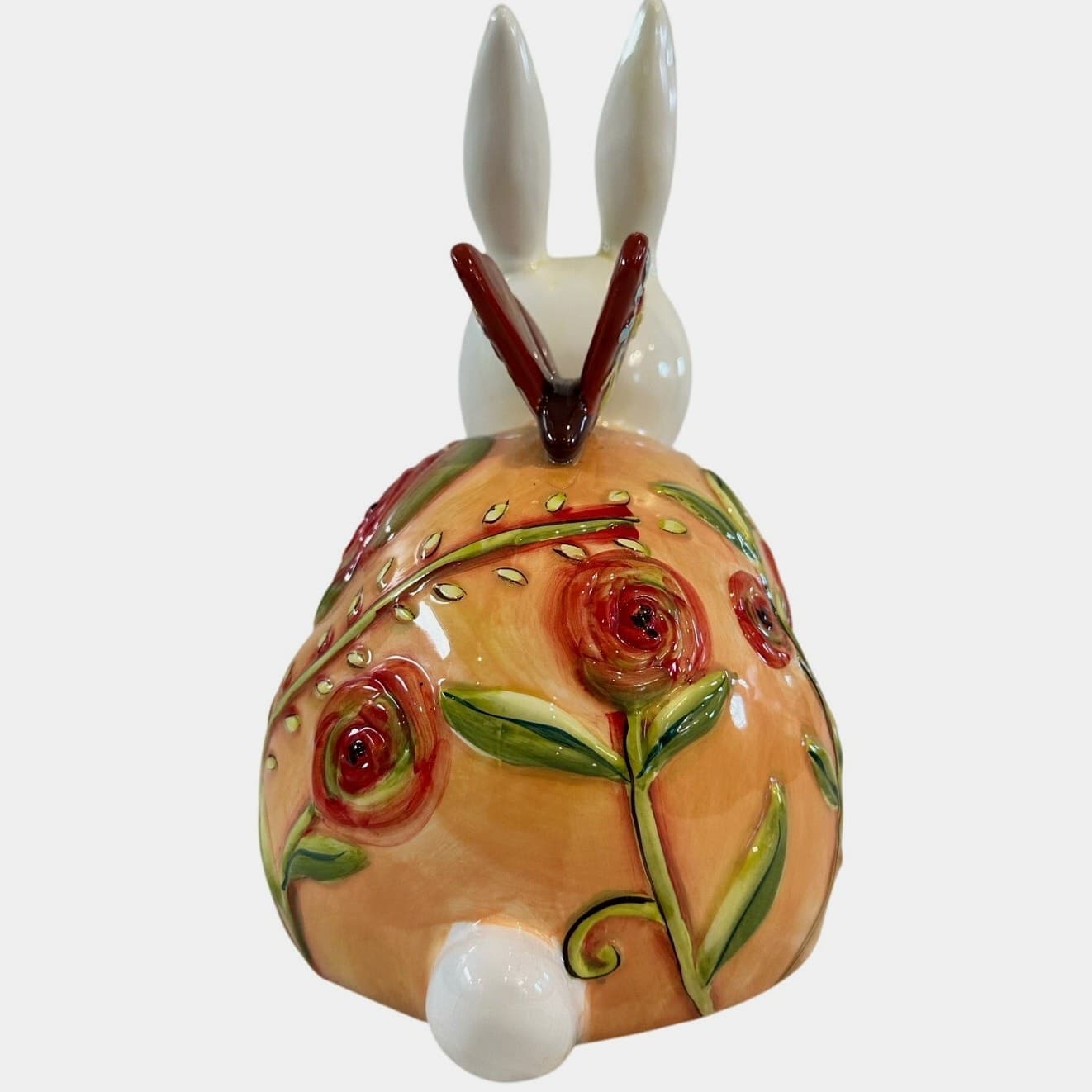 Cypress Home Ceramic Bunny Rabbit Field of Flowers 3D Easter Bunny - Thumbnail 4