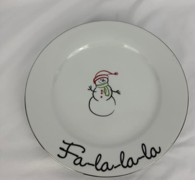 St. Nicholas Square "Tis the Season FA LA LA LA Snowman 9" plate