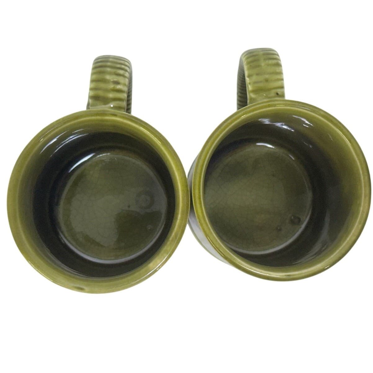 Holt Howard Vintage 1963 Olive Green Retro Pottery Coffee Tea Mugs-Set of 2 - Thumbnail 6