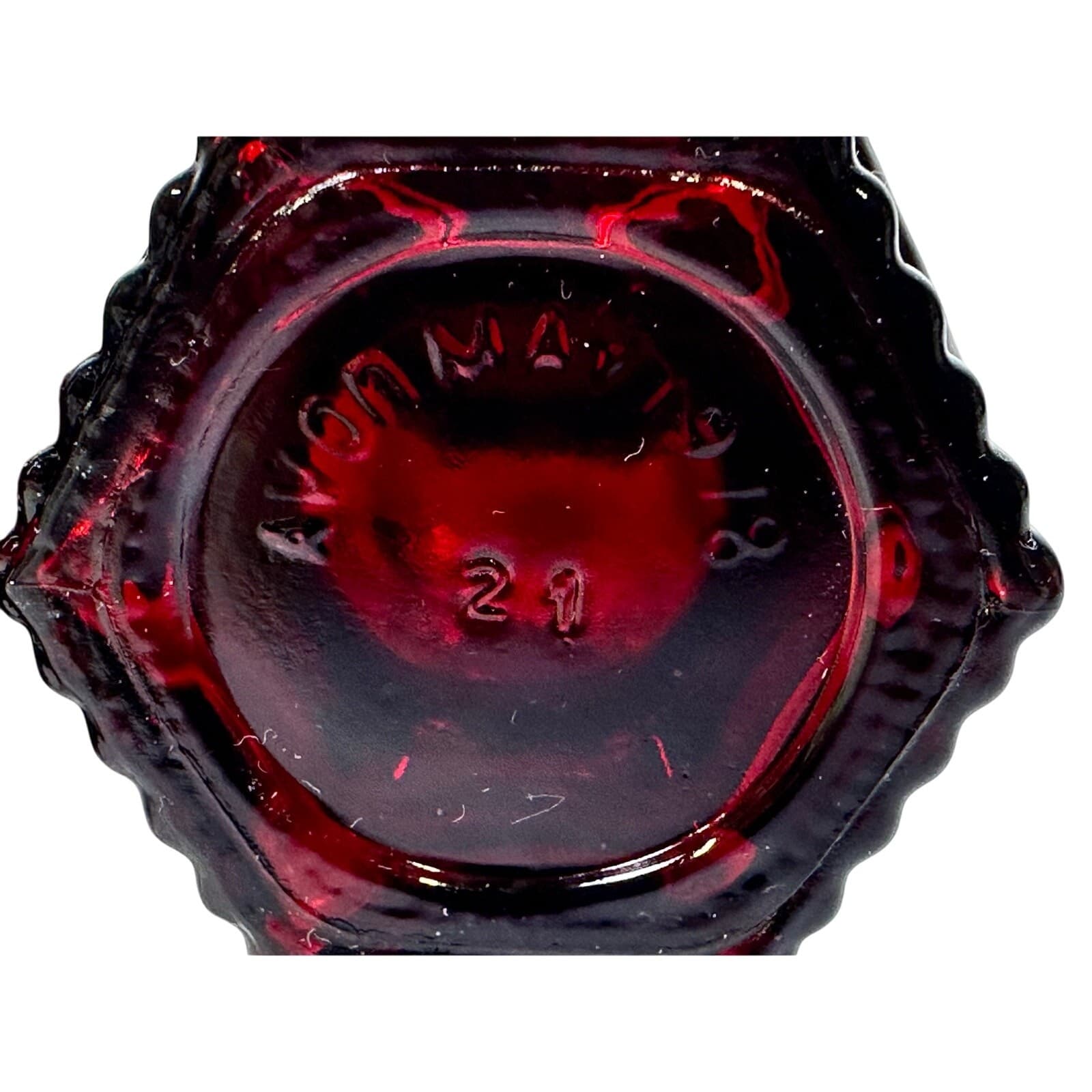 AVON Ruby Red Cape Cod Glass Salt & Pepper Set Vintage - Thumbnail 5