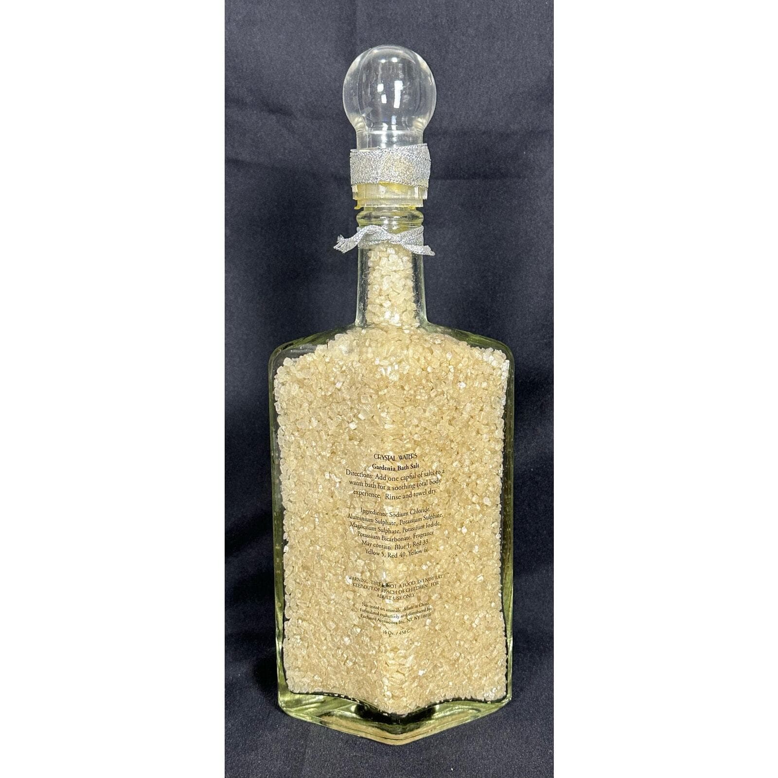 Crystal Waters Gardenia Vegan Bath Salt in 16-ounce Decorative Gift Decanter - Thumbnail 4