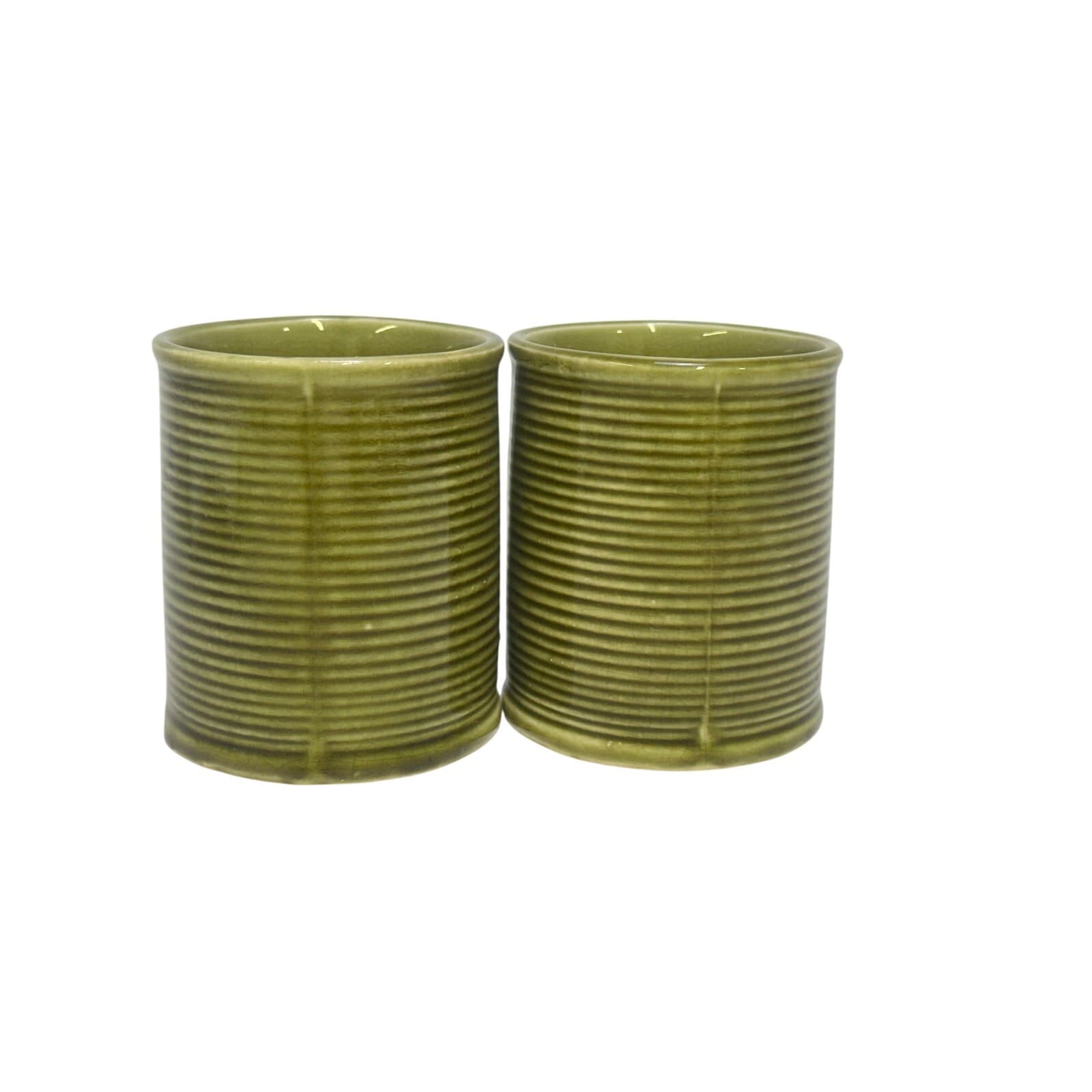 Holt Howard Vintage 1963 Olive Green Retro Pottery Coffee Tea Mugs-Set of 2 - Thumbnail 4