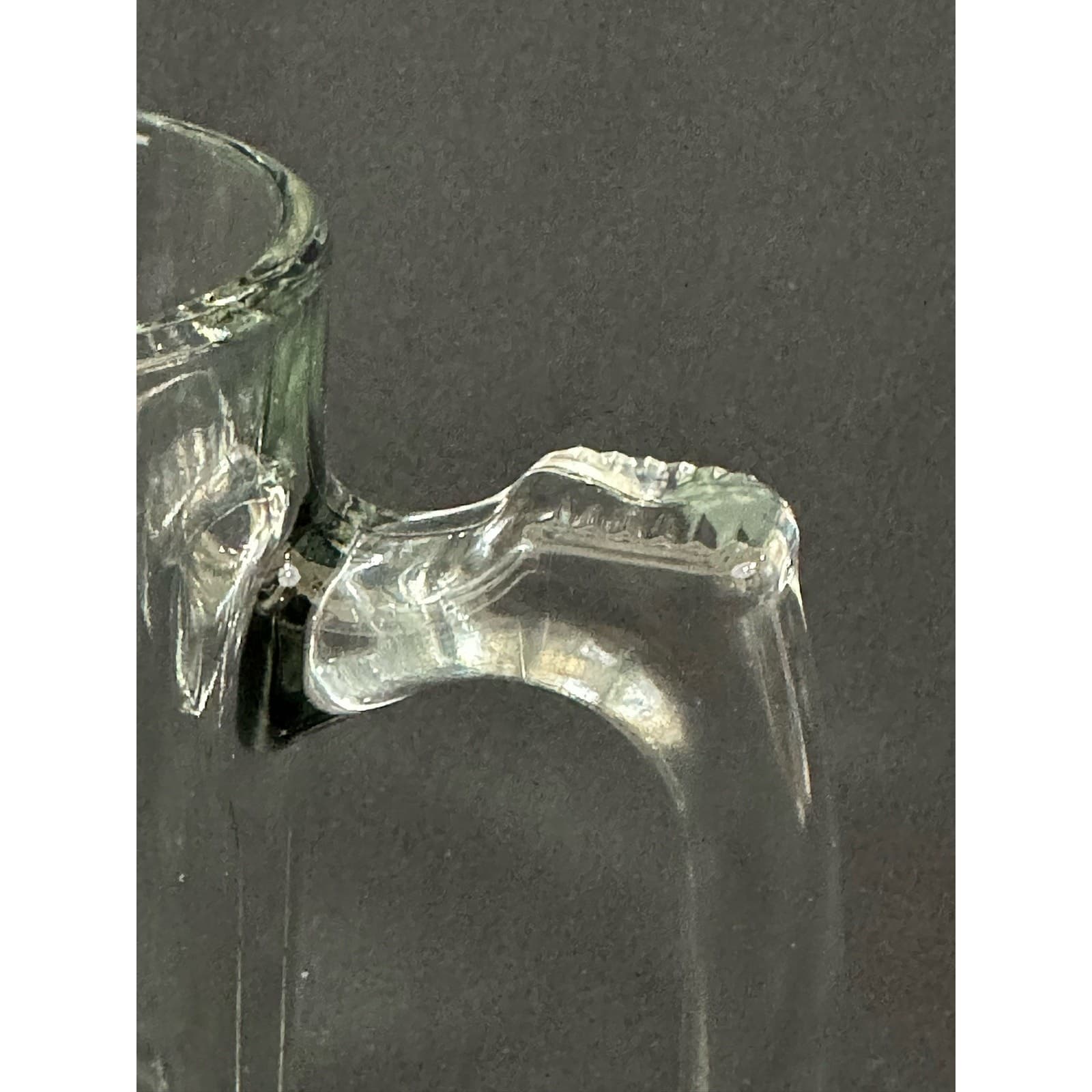 Pair of Heavy Clear Glass Beer Mugs Steins 7" Tall Set of 2 Vintage - Thumbnail 4