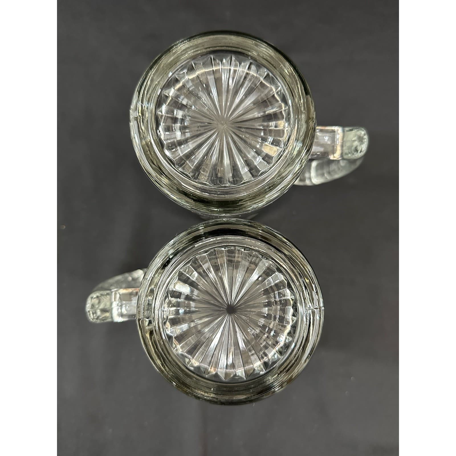 Pair of Heavy Clear Glass Beer Mugs Steins 7" Tall Set of 2 Vintage - Thumbnail 10