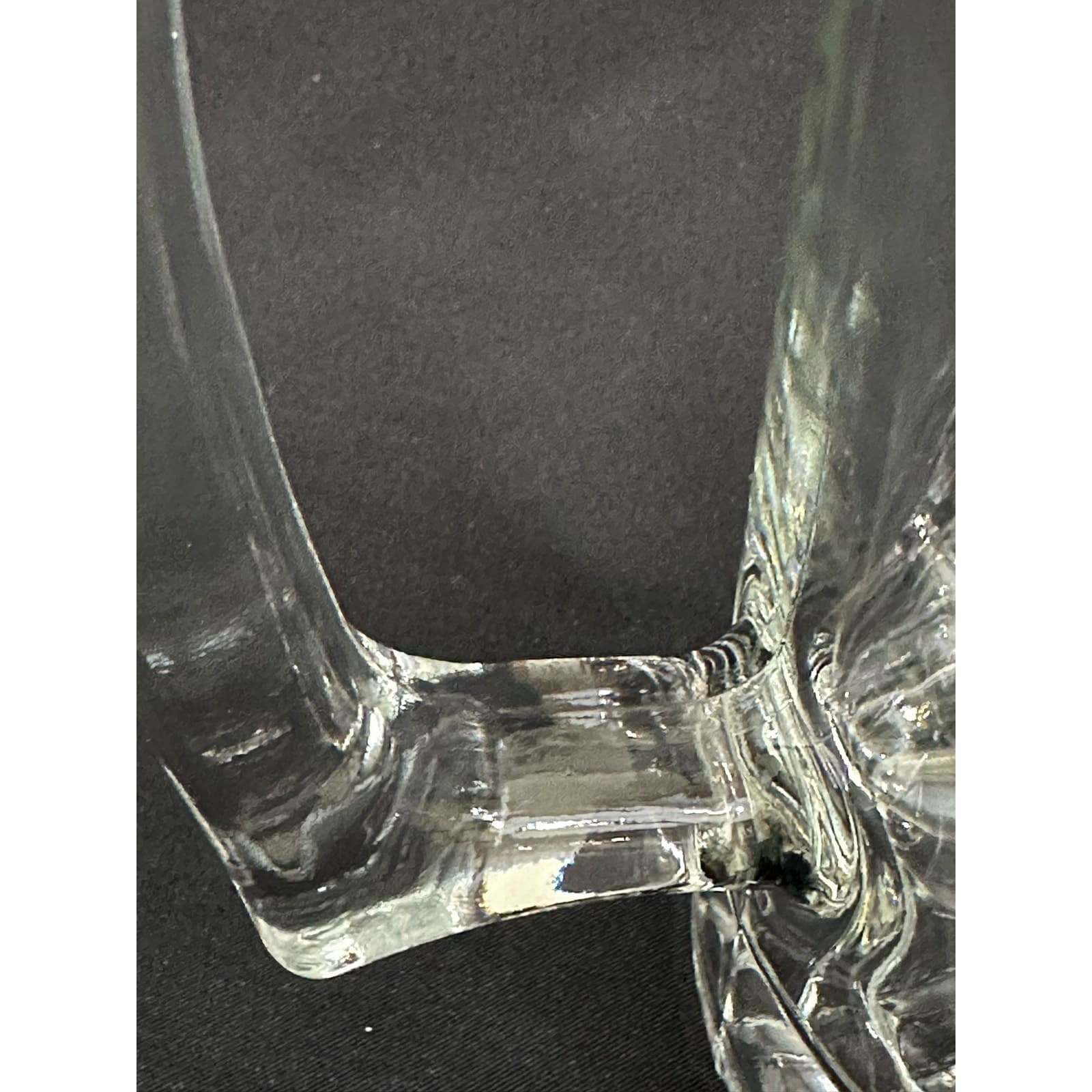 Pair of Heavy Clear Glass Beer Mugs Steins 7" Tall Set of 2 Vintage - Thumbnail 7