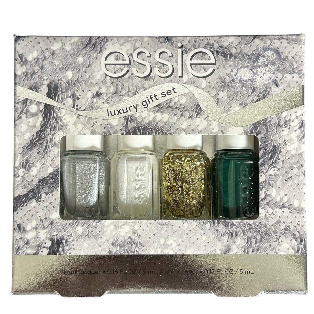 Essie Luxury Gift Set-4 Count Nail Lacquers, Silver White Gold Green-New In Box! - Thumbnail 3