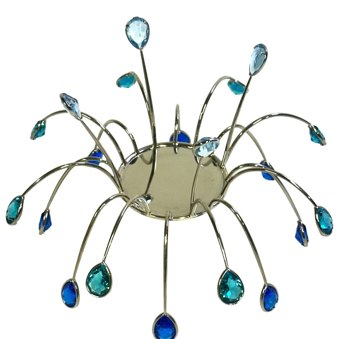 Swarovski Yasmine Hurel 'Crystal Jewels' Signed Sapphire Crystals Tea Light-Rare - Thumbnail 4