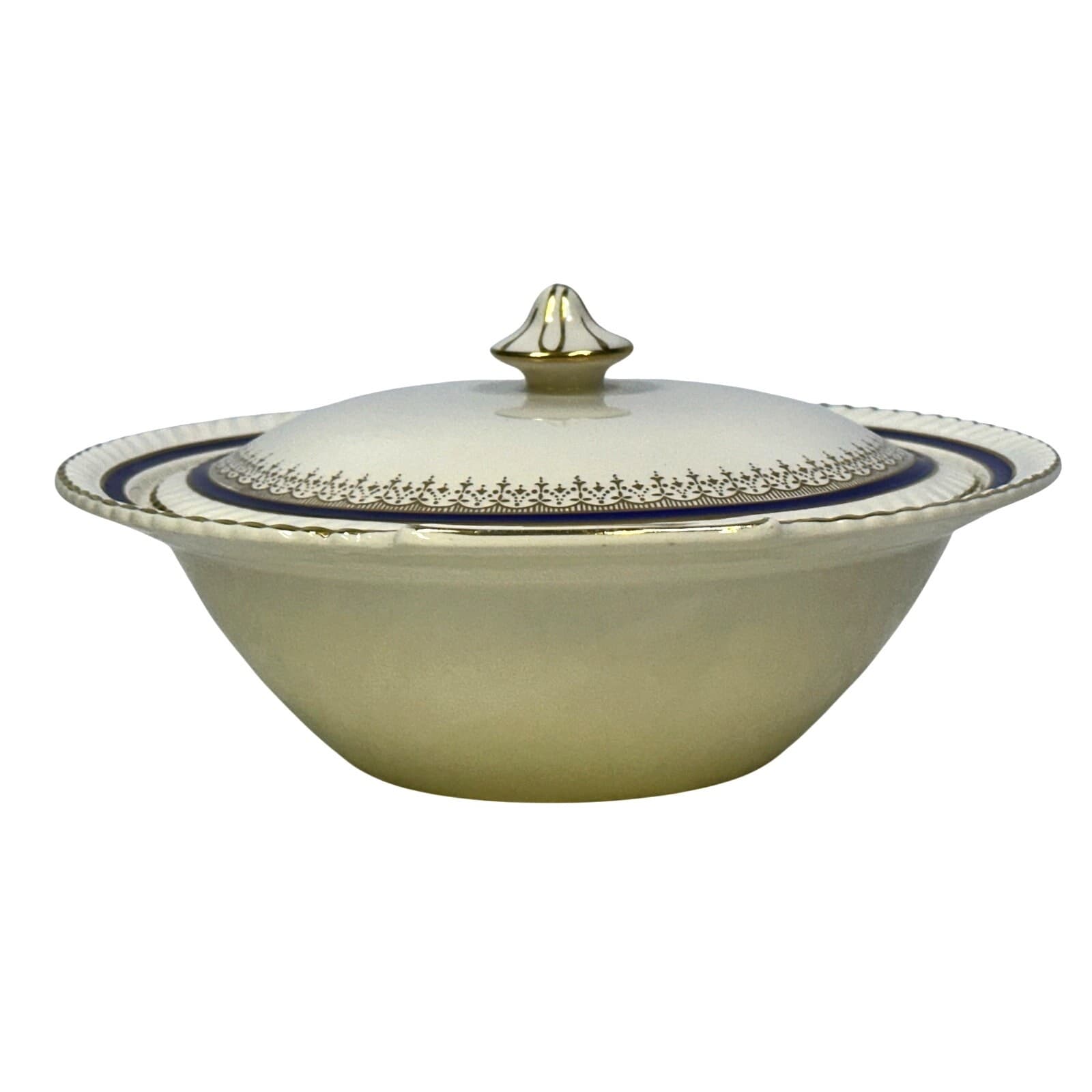 Johnson Bros Retired JB83 Windsor Ware Cobalt Blue/Gold Covered Vegetable Dish