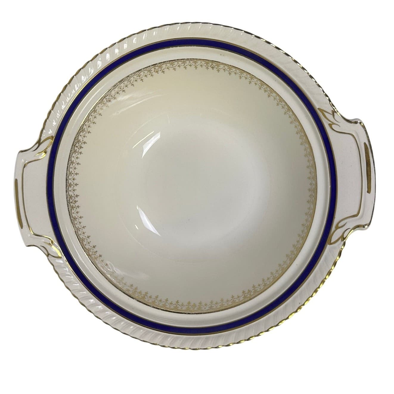 Johnson Bros Retired JB83 Windsor Ware Cobalt Blue/Gold Covered Vegetable Dish - Thumbnail 4