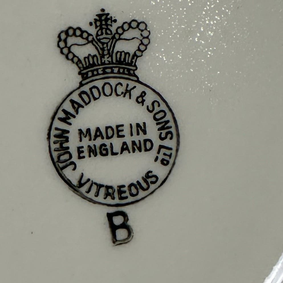 John Maddock & Sons LTD England Vintage 40s 'Indian Tree' 10" Dinner Plate-Set 2 - Thumbnail 8