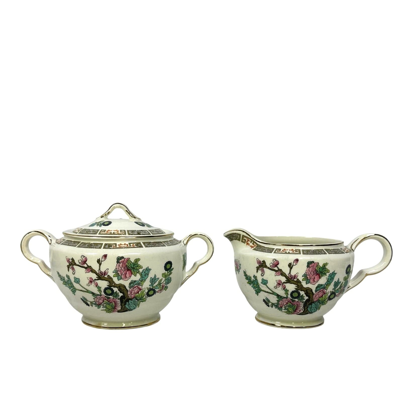 John Maddock & Sons LTD England Vintage 40's 'Indian Tree' Creamer/Sugar Bowl