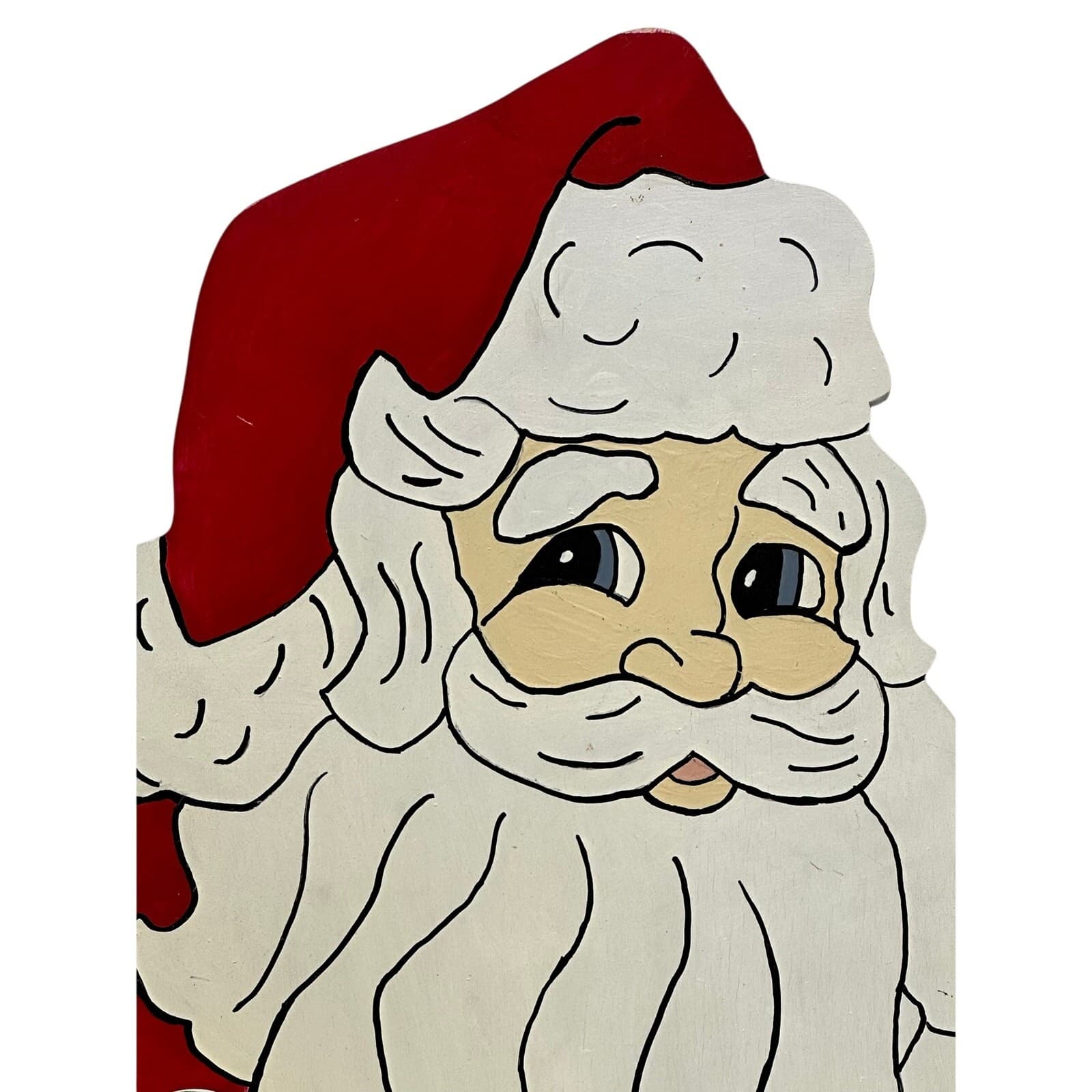 Hand Painted Wood Santa Wreath Holder 21" - Thumbnail 2