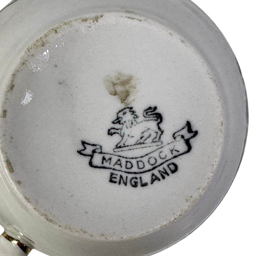 John Maddock & Sons LTD England Vintage 40s 'Indian Tree' Flat Coffee Cup/Saucer - Thumbnail 6