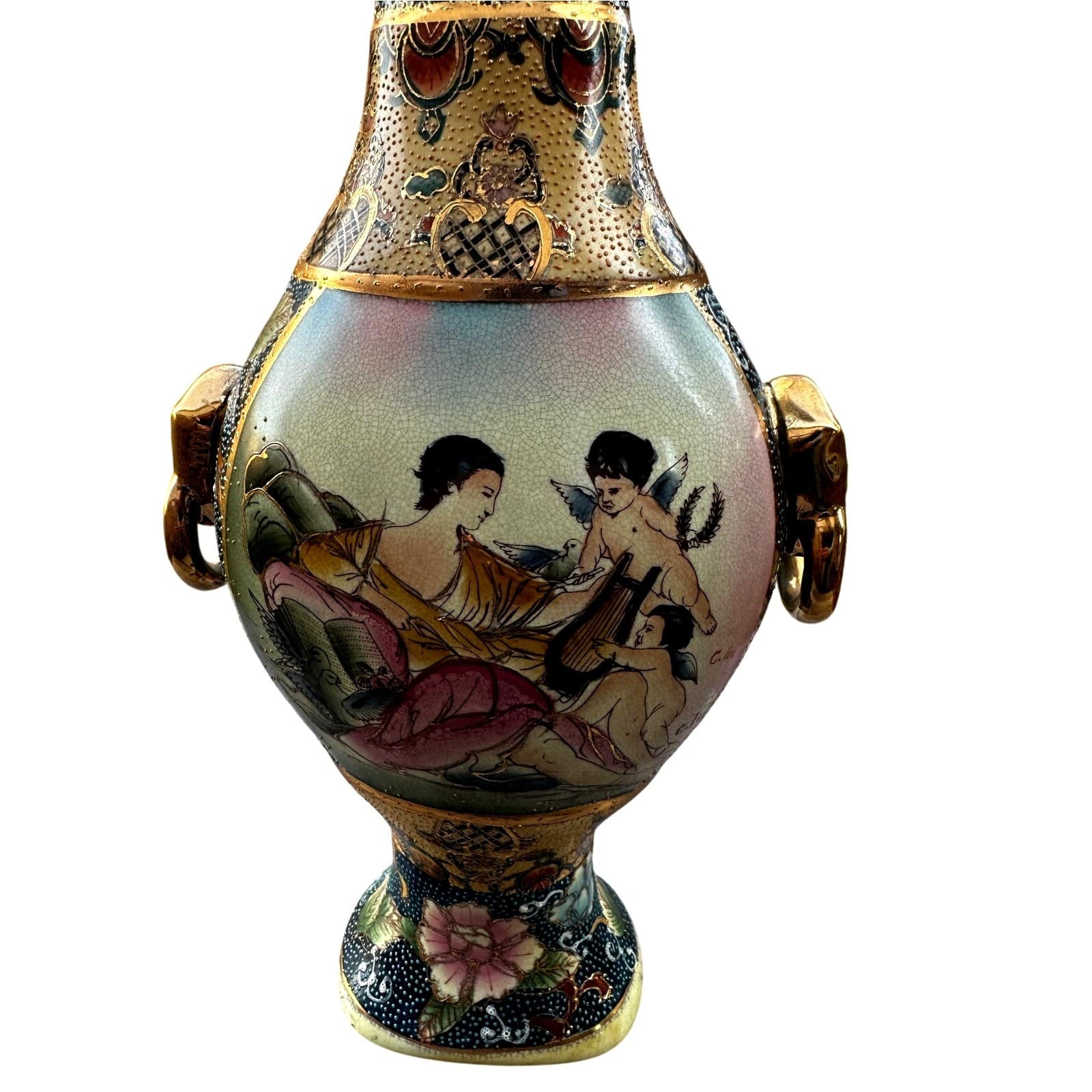 Satsuma Celestial Collection C. Lee Limited Edition Signed 18" Vase/Urn #24/5000 - Thumbnail 3